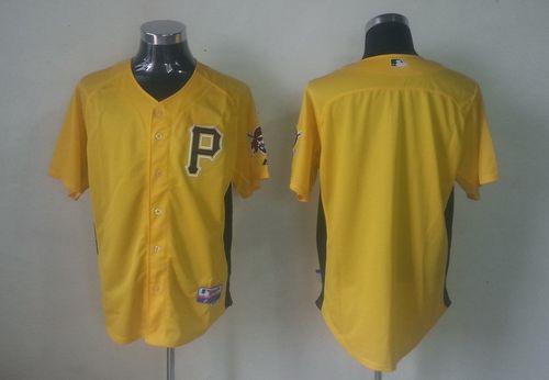 Pirates Blank Yellow Cool Base Stitched MLB Jersey